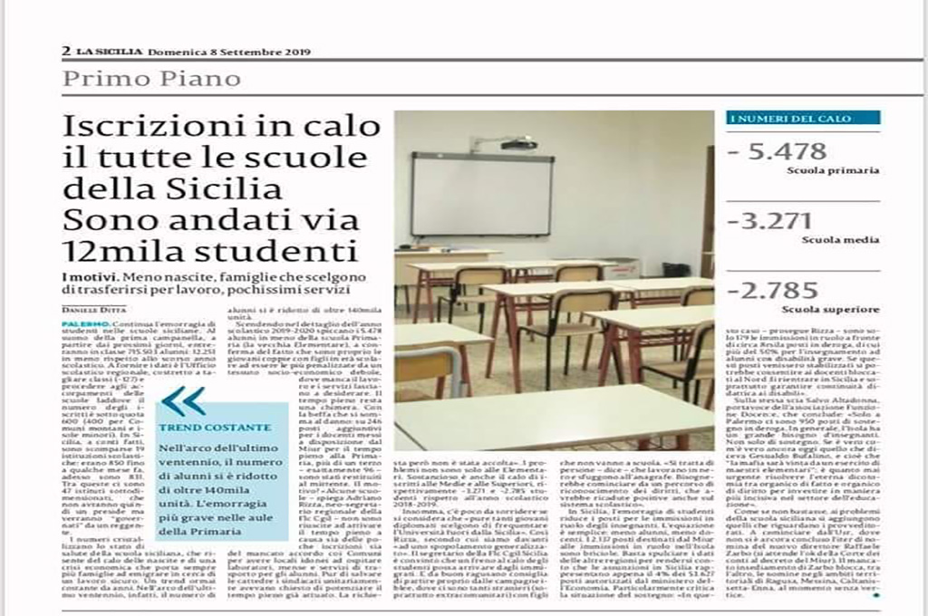 Il dramma delle scuole siciliane. Via 12mila studenti