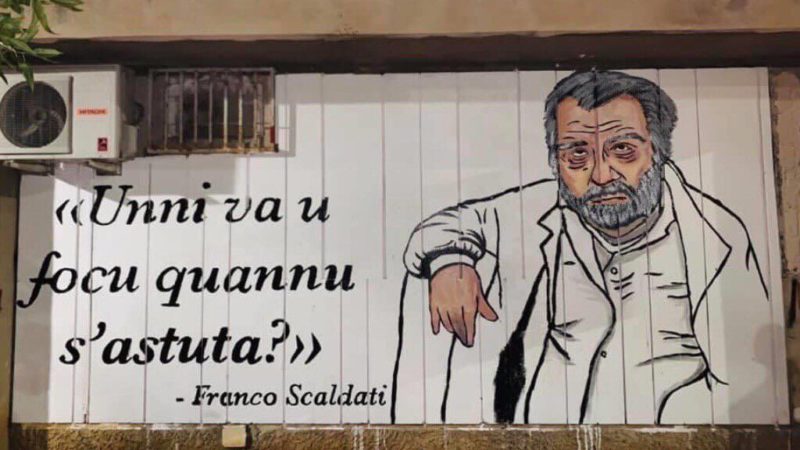 Scaldati: trasferito il suo archivio. A Palermo un murale di protesta
