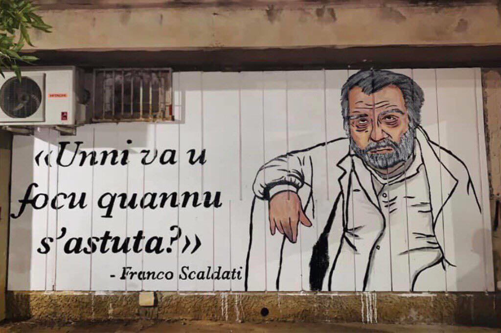 Scaldati: trasferito il suo archivio. A Palermo un murale di protesta