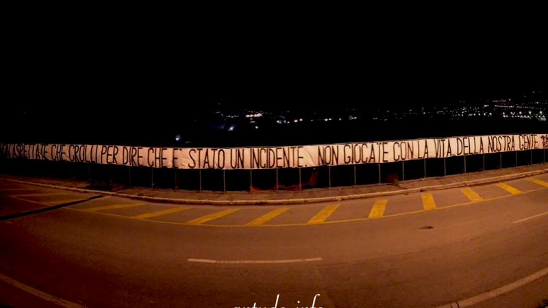 Palermo, azione dei militanti di Antudo sul Ponte Corleone