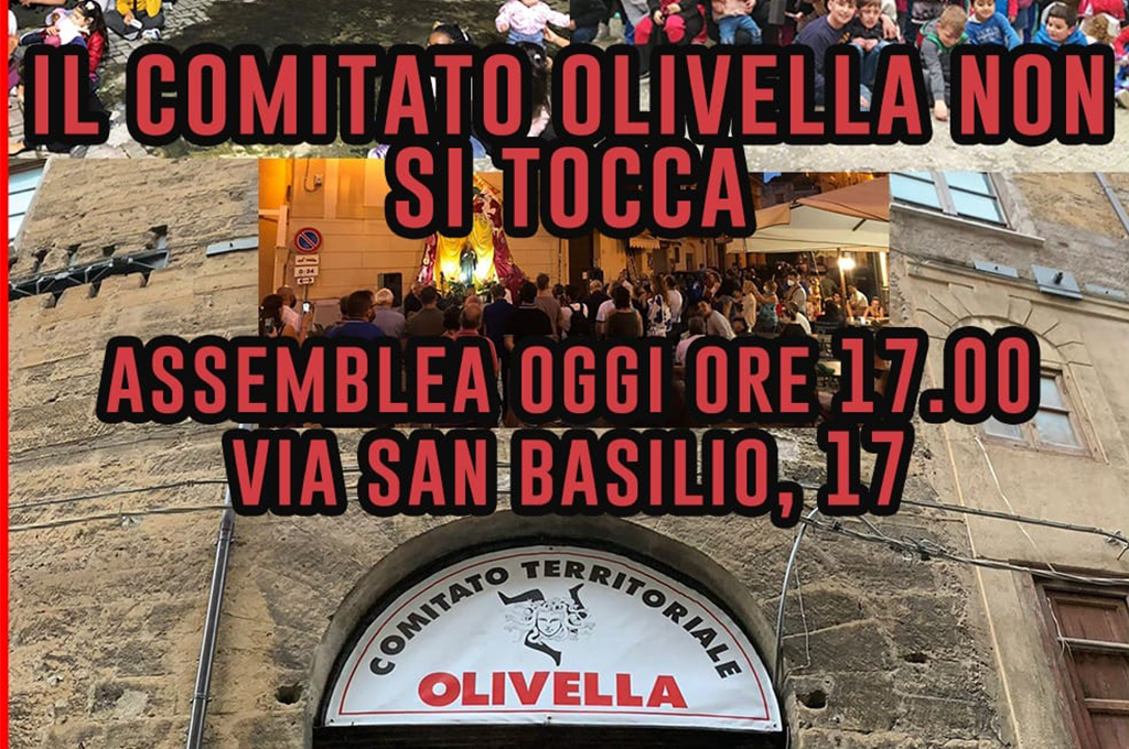 Assemblea pubblica all’ex Convento San Basilio: «il Comitato Territoriale Olivella non si tocca!»