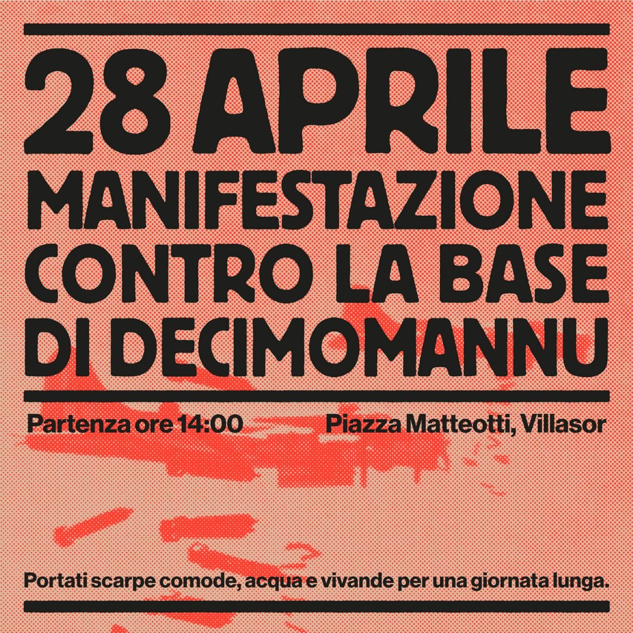 28 Aprile 2023: corteo contro l’aeroporto militare di Decimomannu